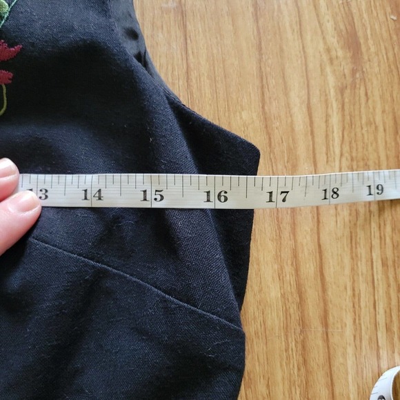 Rabbit Rabbit Rabbit Dress Women 6 Black Linen Purple Embroidery Matching Jacket - Picture 6 of 9